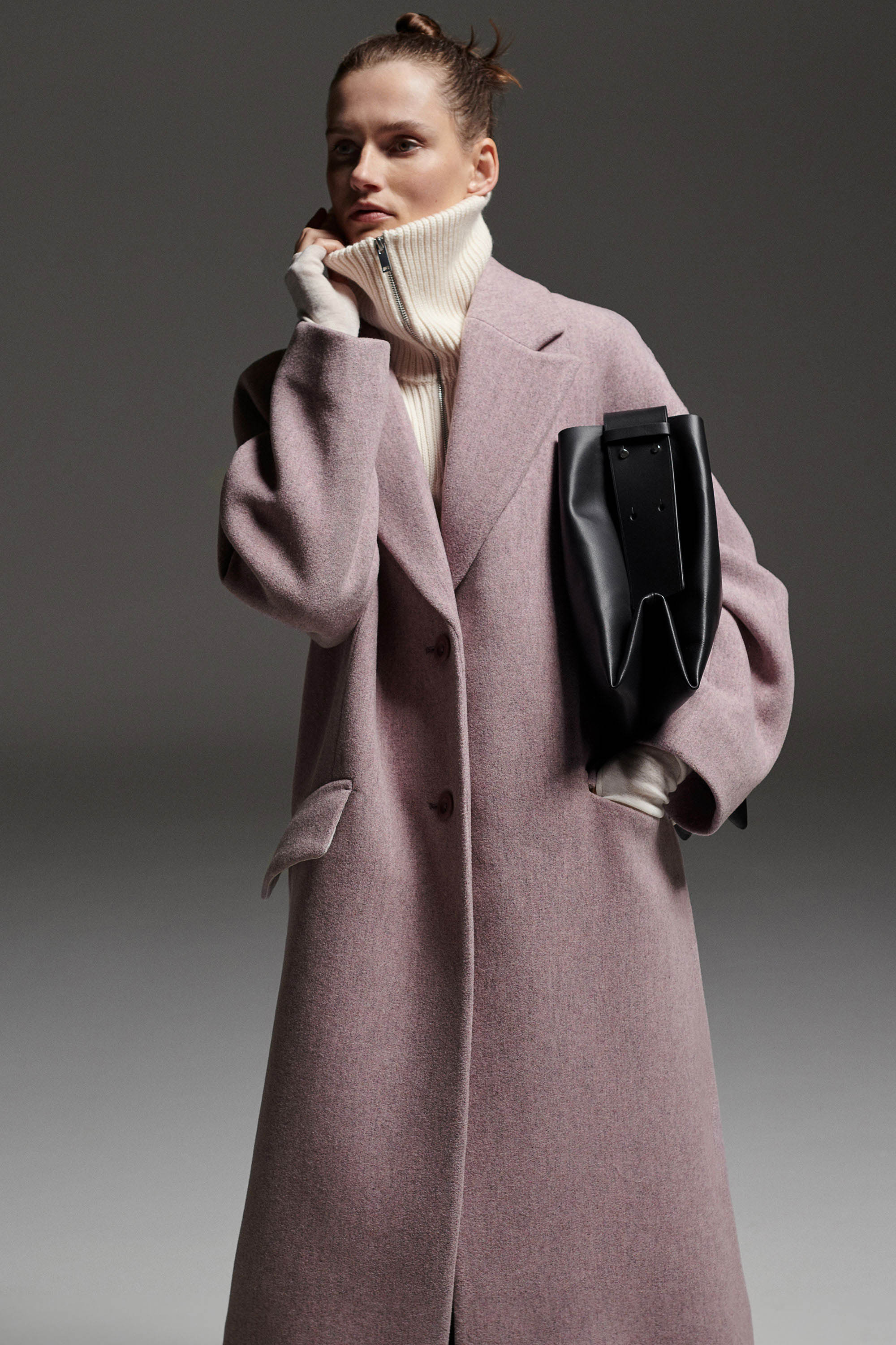 休闲版型平驳领羊毛混纺大衣 - cos官网