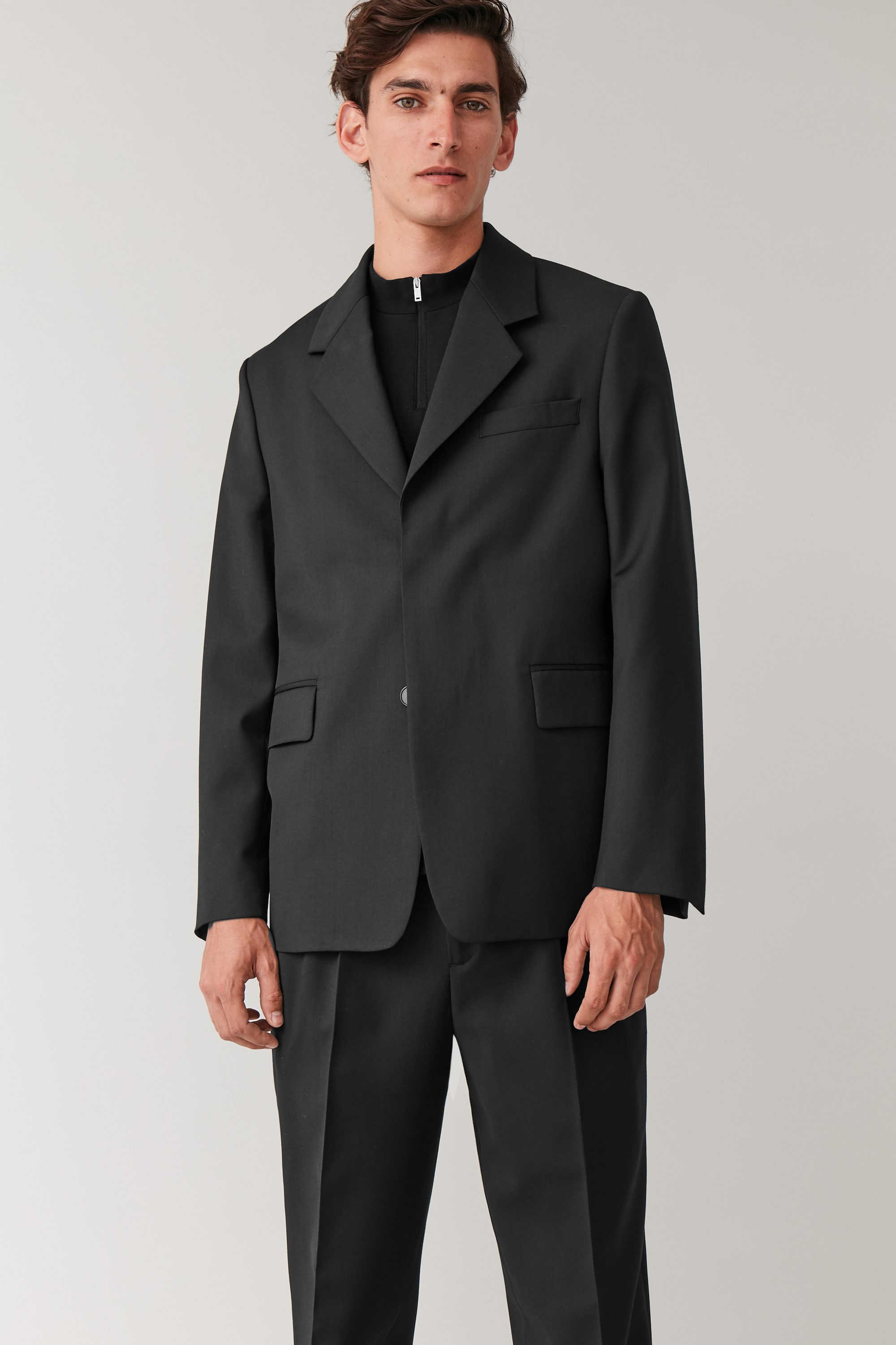 直筒平驳领西装外套 - cos官网