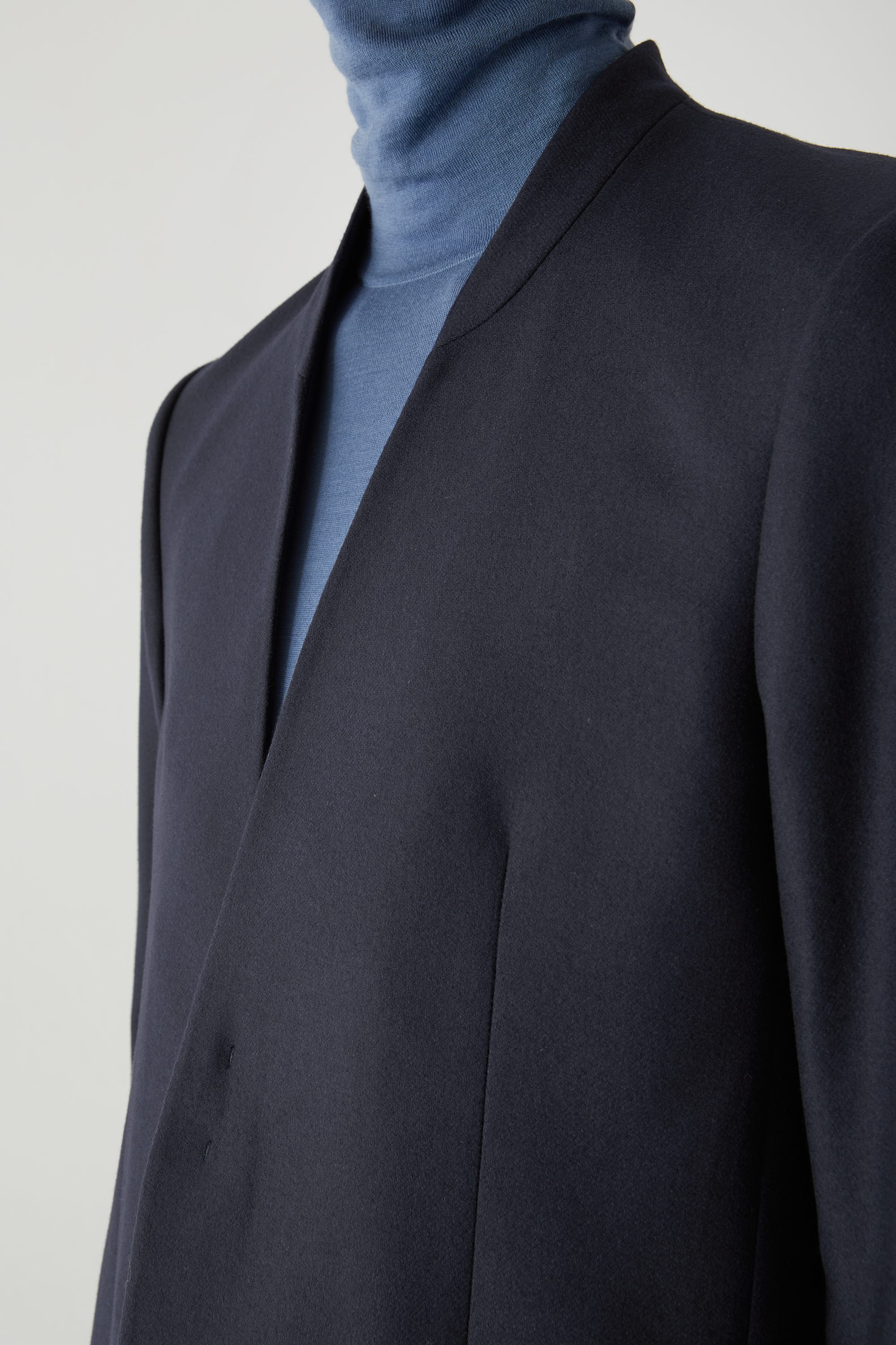 羊毛混纺无领西装外套 - cos官网