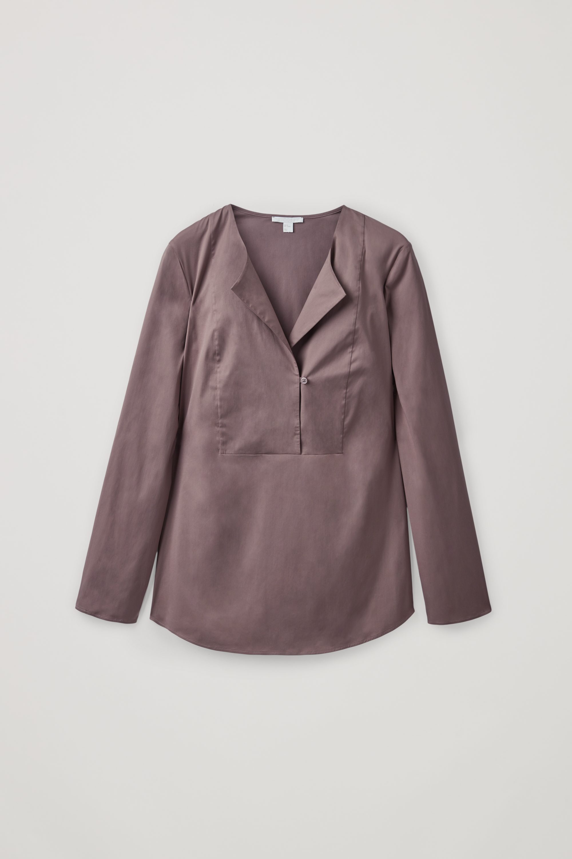 棉质开襟领长袖衬衫 - cos官网